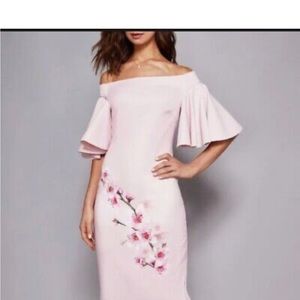 Ted Baker size 2 (size M) soft blossom Bardot dress NWT